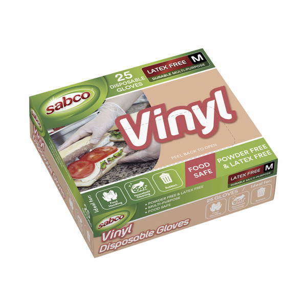 Sabco Vinyl Disposable Gloves Medium