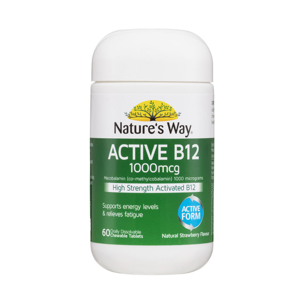 Buy Nature's Way Active B12 1000mcg Chewable Tablets 60 pack Coles