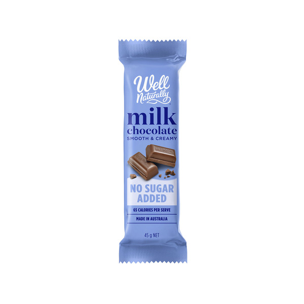 Well Naturally No Sugar Added Milk Chocolate Bar Smooth & Creamy