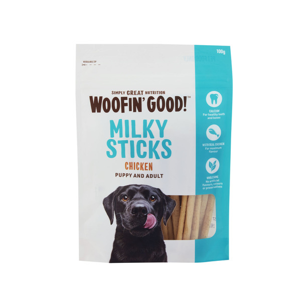 Woofin Good Puppy & Adult Milky Sticks Chicken Dog Treat | 100g