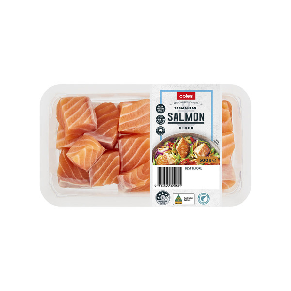 Buy Coles Tasmanian Salmon Diced 300g 