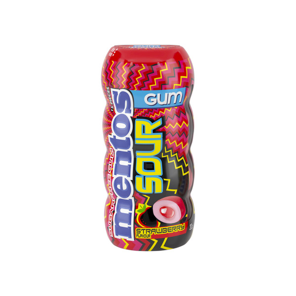 Mentos Pure Fresh Sour Gum Strawberry Bottle