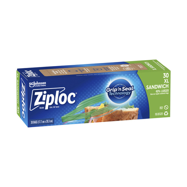 Ziploc Storage Bags Sandwich Extra Large - 30 CT 12 Pack