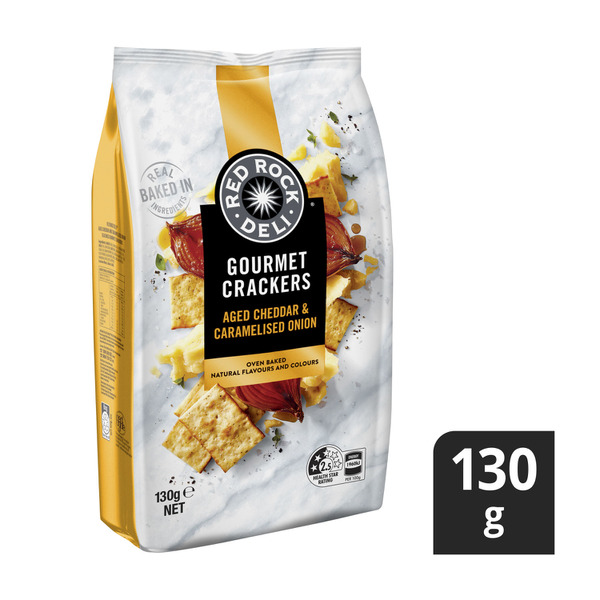 Red Rock Deli Gourmet Crackers Caramelised Onion 130g