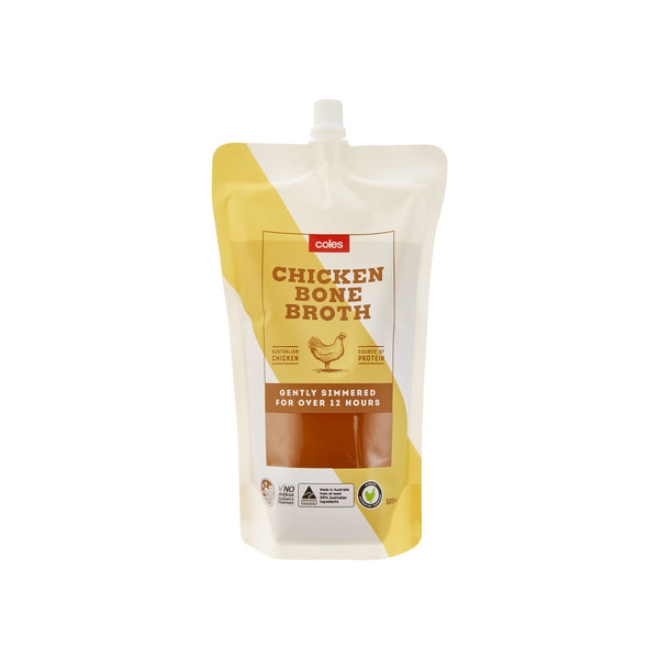 Buy Coles Chicken Bone Broth 500mL Coles