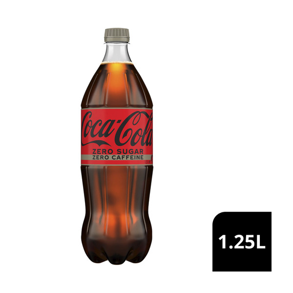 Coca-Cola Zero Sugar Caffeine Free Soft Drink Bottle 1.25L