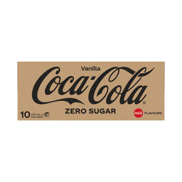 Coca-Cola Zero Sugar Vanilla Soft Drink Multipack Cans 10x375mL