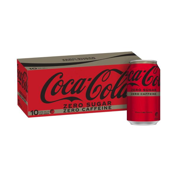 Buy Coca Cola Zero Sugar Caffeine Free Soft Drink Multipack Cans 10x375mL 10 Pack Coles