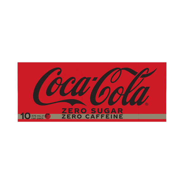 Coca-Cola Zero Sugar Caffeine Free Soft Drink Multipack Cans 10x375mL