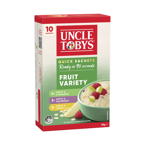 Calories in Uncle Tobys Oats Quick Sachets Fruit Variety