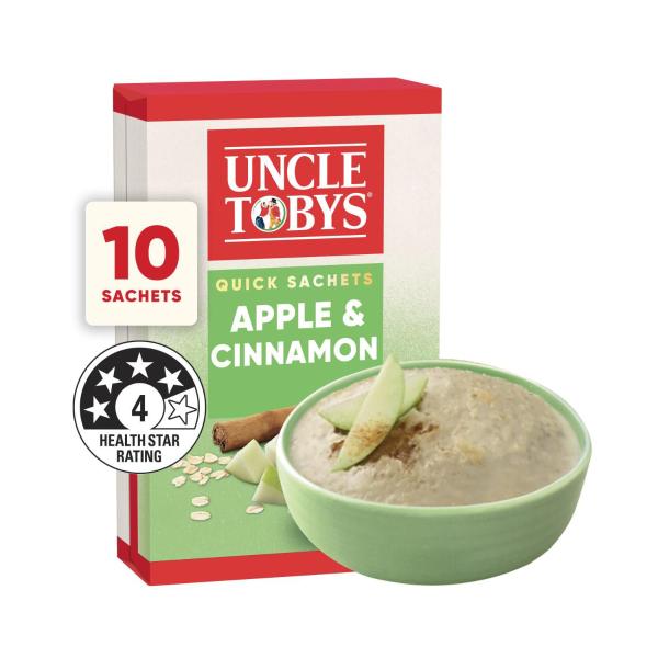 Uncle Tobys Oats Quick Sachets Apple Cinnamon