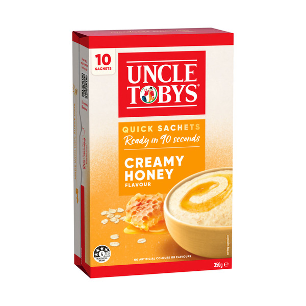 Uncle Tobys Oats Quick Sachets Creamy Honey