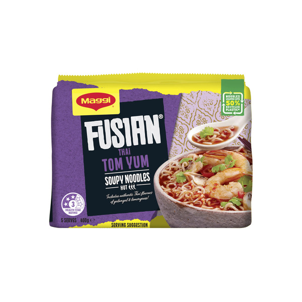 Buy Maggi Fusian Instant Noodles Thai Tom Yum 5 Pack 400g Coles