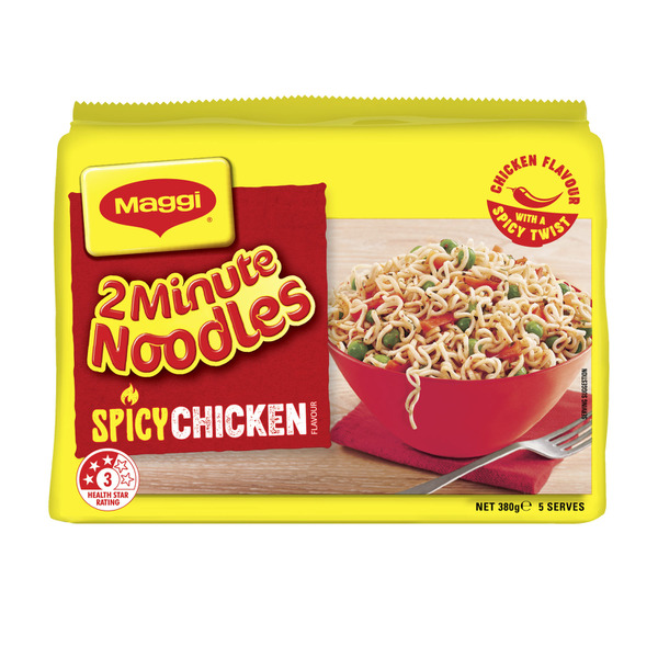 Maggi 2 Minute Instant Noodles Spicy Chicken Flavour 5 Pack