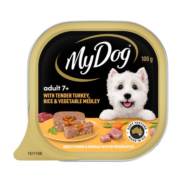 My Dog Adult 7+ With Tender Turkey Rice & Vegetable Medley Wet Dog Food