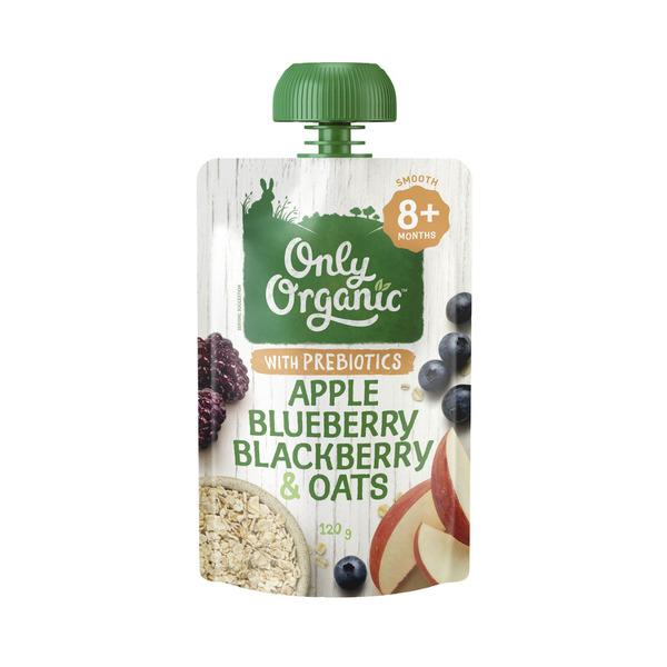 Only Organic Apple Blueberry Blackberry Oat Prebiotics 8+ Months | 120g