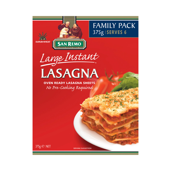Buy San Remo Instant Lasagna Sheets Family Pack 375g | Coles