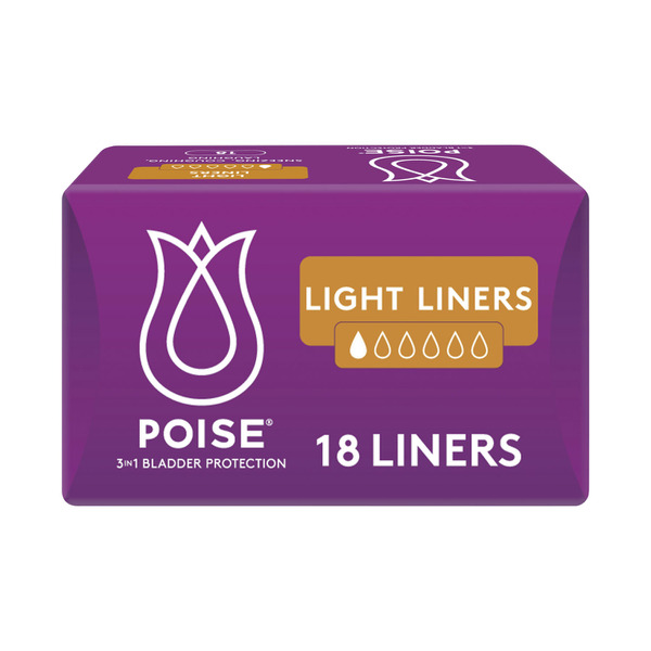 Poise Liners Light 18 Pack