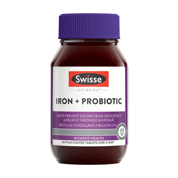 Swisse Ultiboost Iron + Probiotic For Women's Health 30 pack