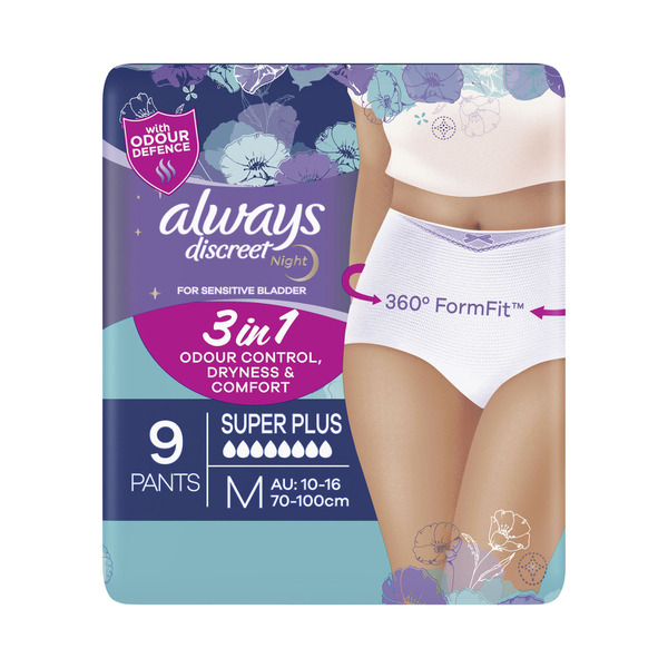 Always Discreet Underwear Incontinence Super Night Pants M