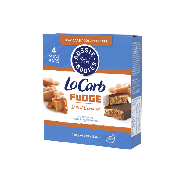 Aussie Bodies Low Carb Caramel Fudge Bars 4x30g 120g