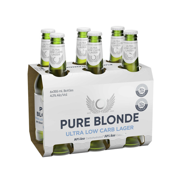Buy Pure Blonde Bottle 355ml 6 Pack Coles