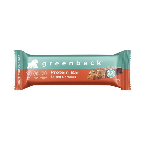 Greenback Salted Caramel Plant Protein Bar 50g