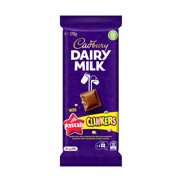 Cadbury Dairy Milk Pascall Clinkers Chocolate Block