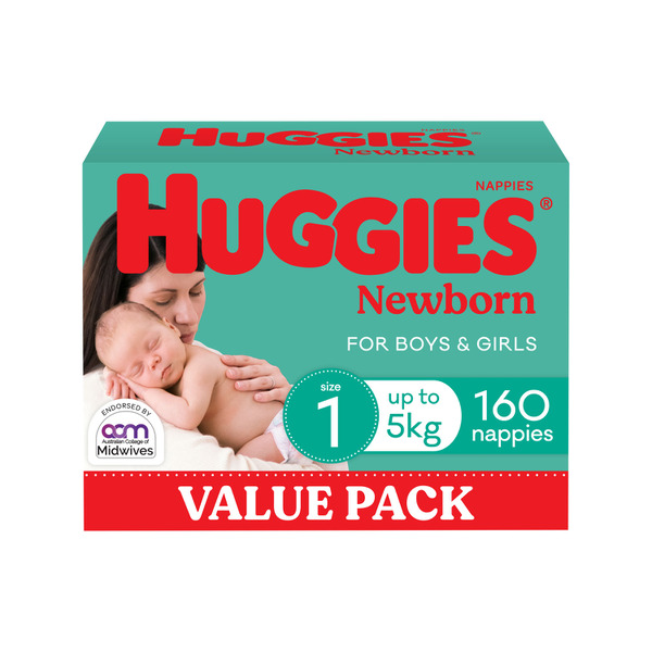 Newborn Nappies Size 1 (up to 5kg)