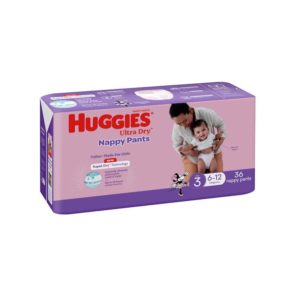 Huggies Ultra Dry Nappy Pants Girls Size 3 (6-12kg)