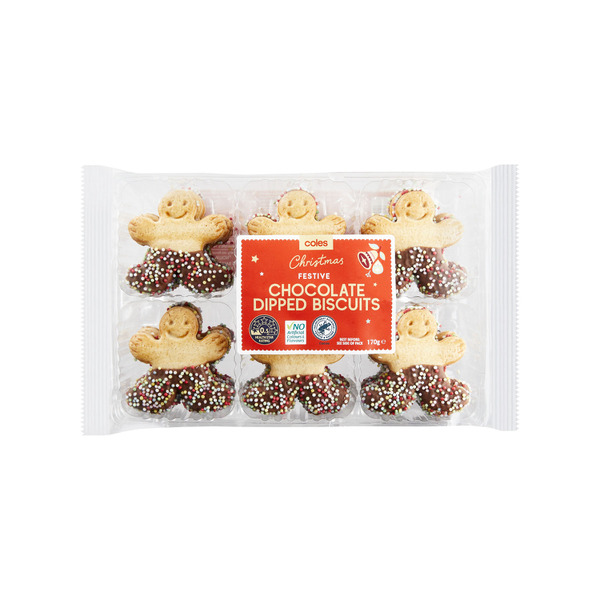 Buy Coles Festive Chocolate Dipped Biscuits Coles