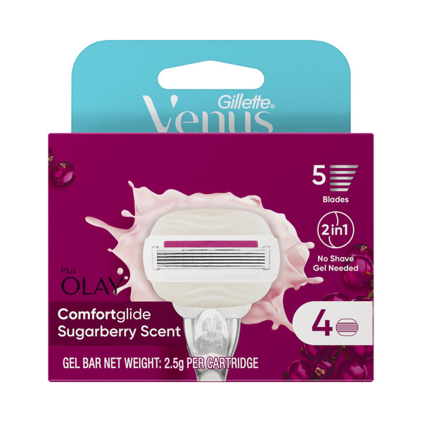 Gillette Venus With Olay Comfortglide Sugarberry Wonen'S Razor Blade | 4 pack