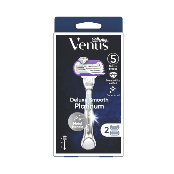 Gillette Venus Deluxe Smooth Platinum Women'S Razor +2 Blades 1 pack