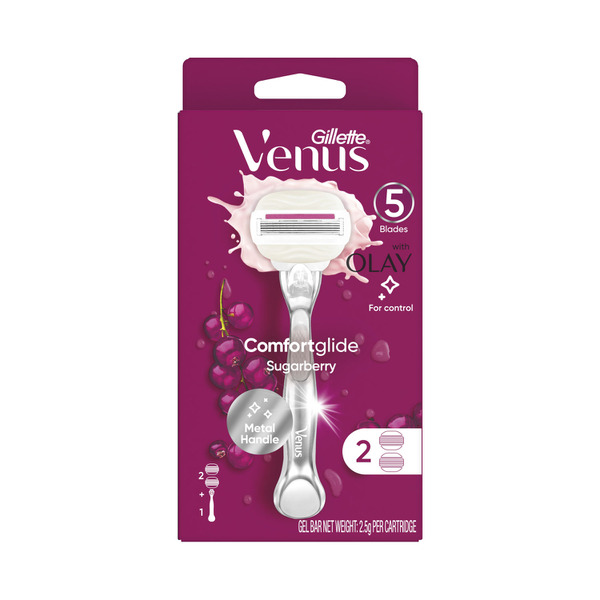 Gillette Venus With Olay Comfortglide Sugarberry Women's Razor +2 Blade | 1 pack
