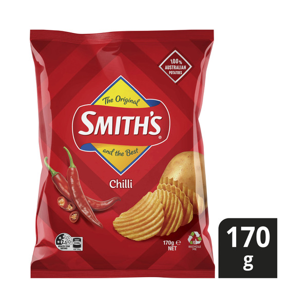 Smith's Crinkle Cut Potato Chips Share Pack Chilli 170g