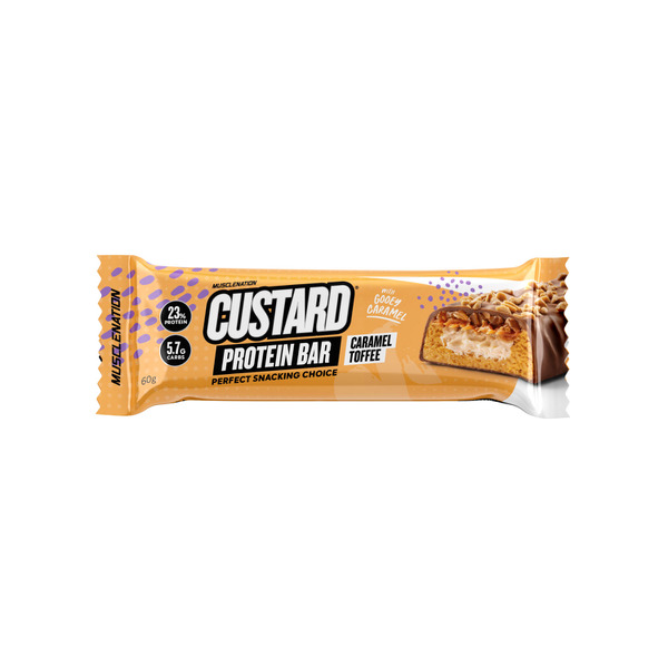 Muscle Nation Protein Custard Bar Caramel Toffee 60g