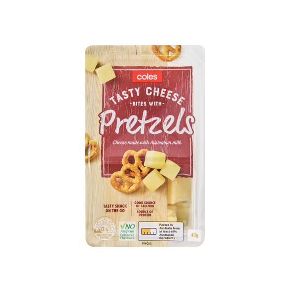 Buy Coles Tasty Cheese Bites & Mini Preztels 40g | Coles