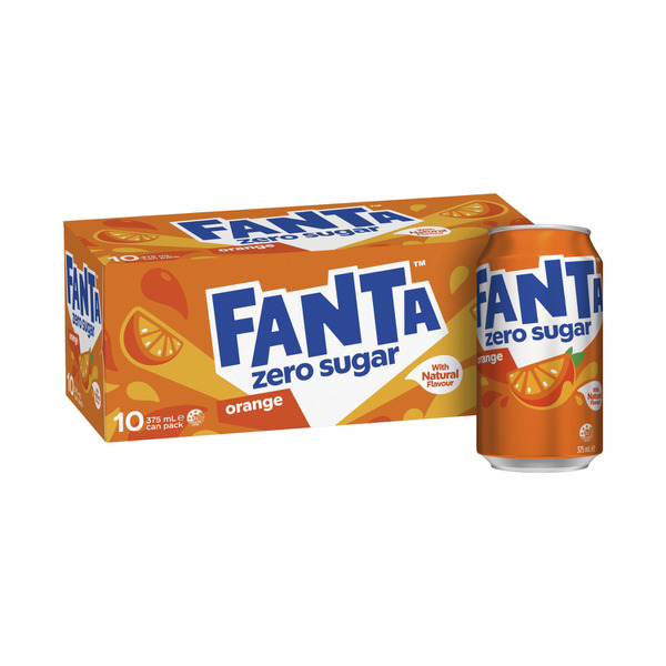 Fanta Orange Zero Sugar Cans 10x375mL