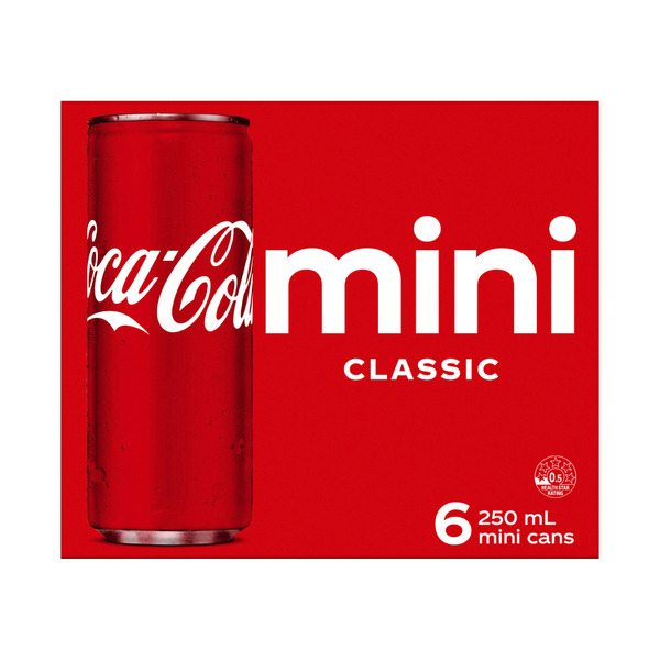 Coca-Cola Classic Soft Drink Multipack Mini Cans 6x250mL | 6 pack