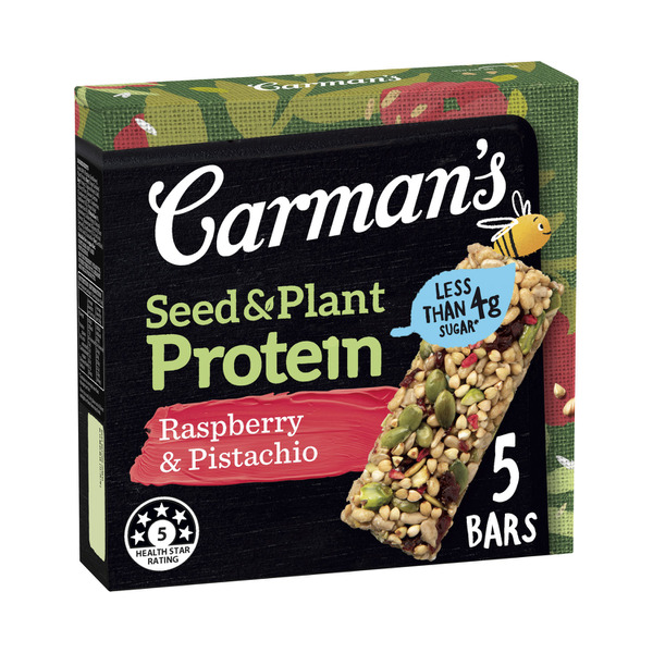 Carmans Plant Protein Bar Raspberry Pistachio 5 Pack