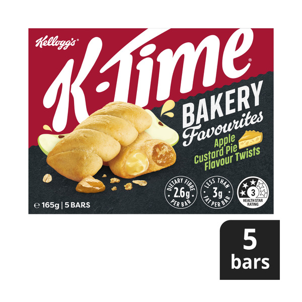 Kellogg's K-Time Bakery Favourites Apple Custard Pie Flavour Snack Bars 5 Pack