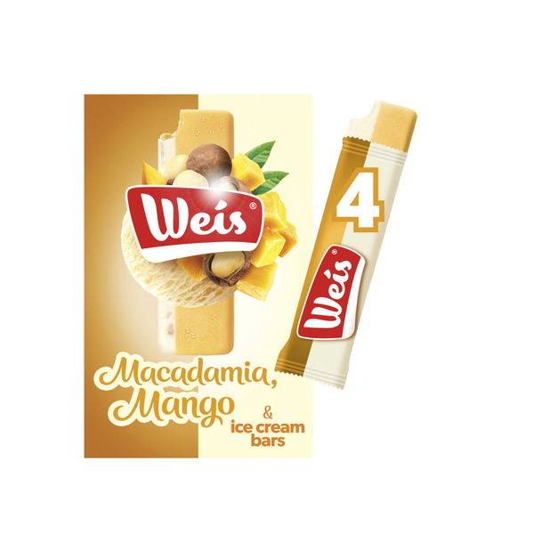 Calories in Weis Mango & Macadamia Ice Cream Bars 4 pack