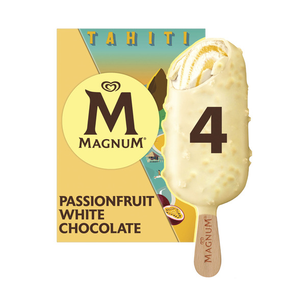 Ice Cream Tahiti Passionfruit White Choc 4 Pack