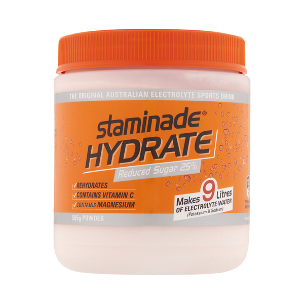 Calories in Staminade Hydrate 25% Less Sugar Orange Powder