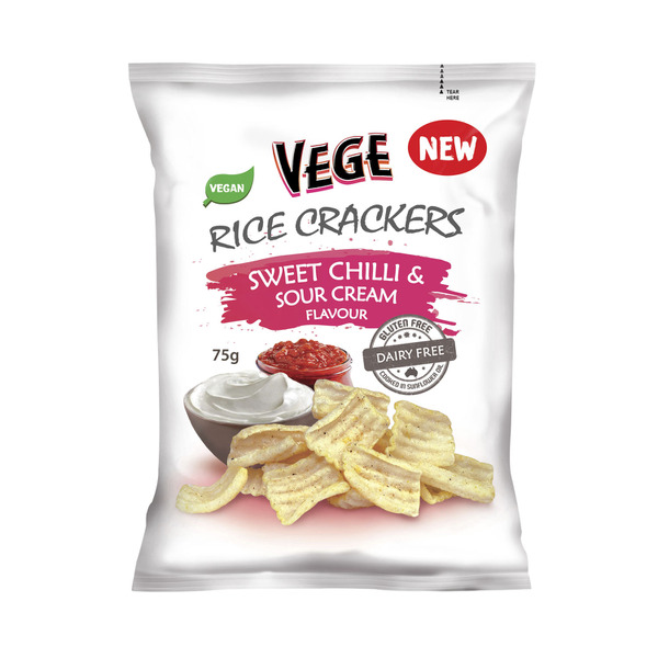 Calories in Vege Chips Rice Crackers Sweet Chilli & Sour Cream