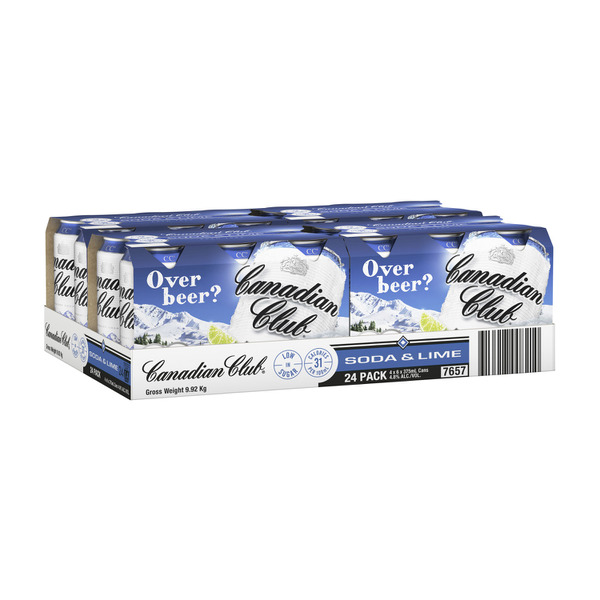 Buy Canadian Club Soda & Lime Can 375mL 24 Pack | Coles