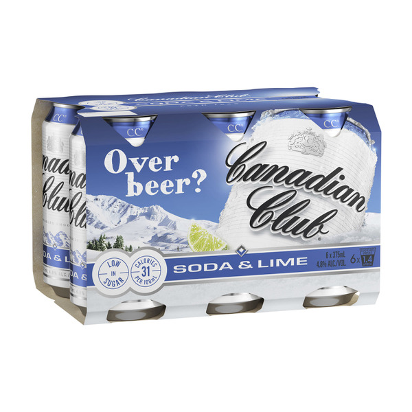 Buy Canadian Club Soda & Lime Can 375mL 6 Pack | Coles
