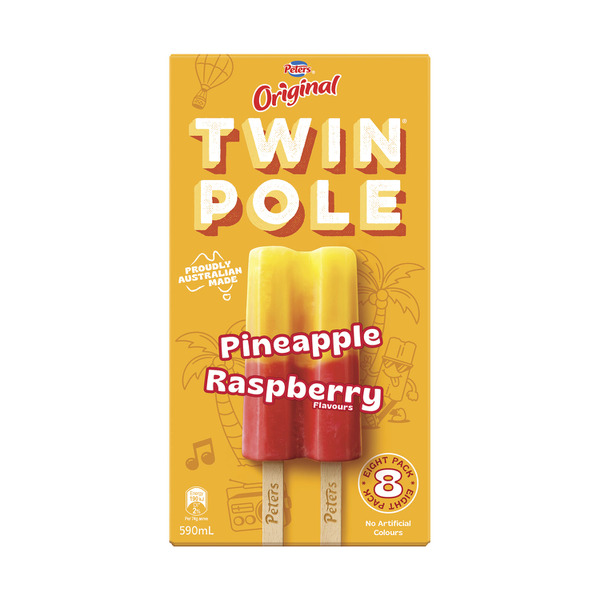 Peters Original Twin Pole Pineapple Raspberry 8 Pack