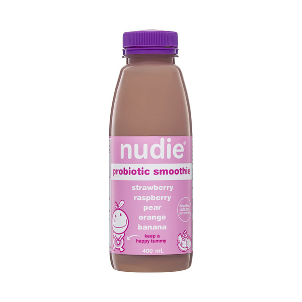 Buy Nudie Probiotic Strawberry & Raspberry Smoothie 400mL | Coles