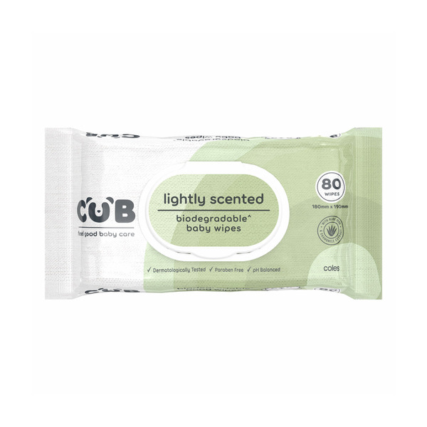 CUB BIODEGRADABLE LIGHTLY SCENTED BABY WIPES